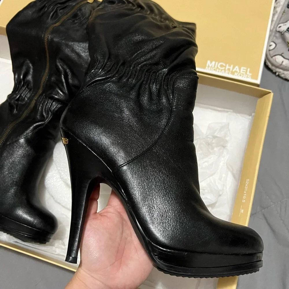 Michael Kors Black Heeled Boots - Picture 5 of 7